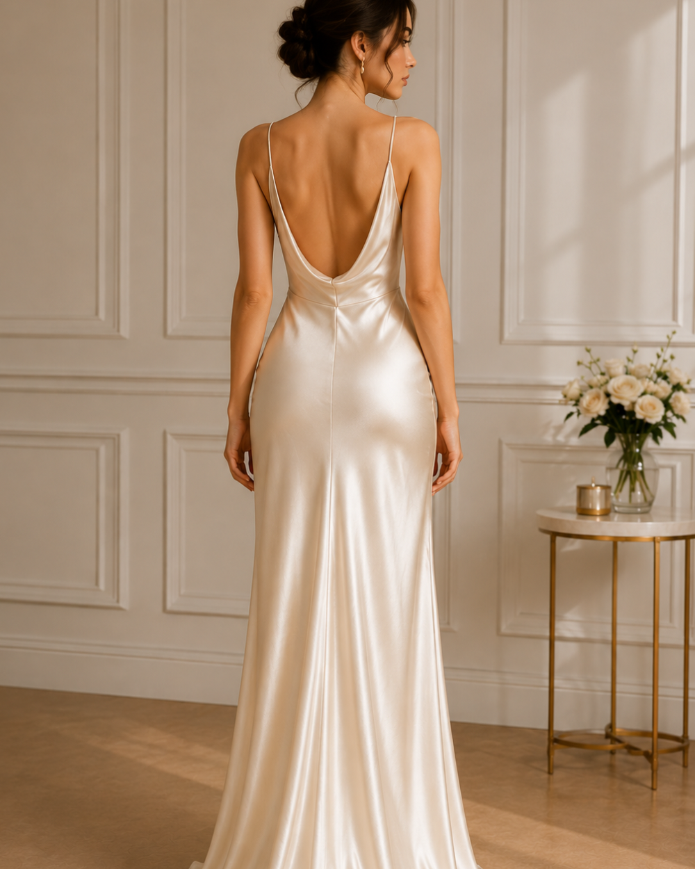 DOREA Pearl Luxe Satin Maxi Dress