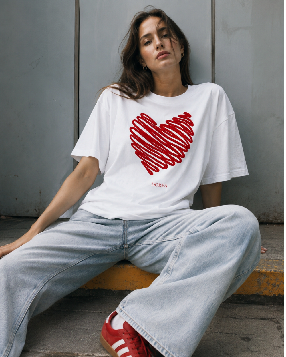 DOREA Red Heart Oversized T-Shirt