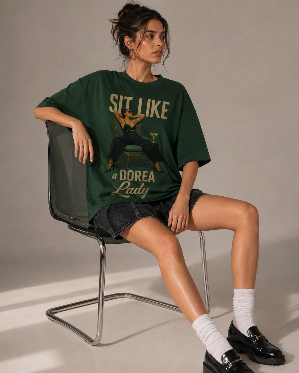 Sit Like a DOREA Lady Oversized T-Shirt