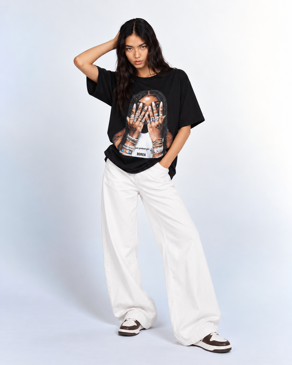 DOREA Lost Pretend Girl Oversized T-Shirt