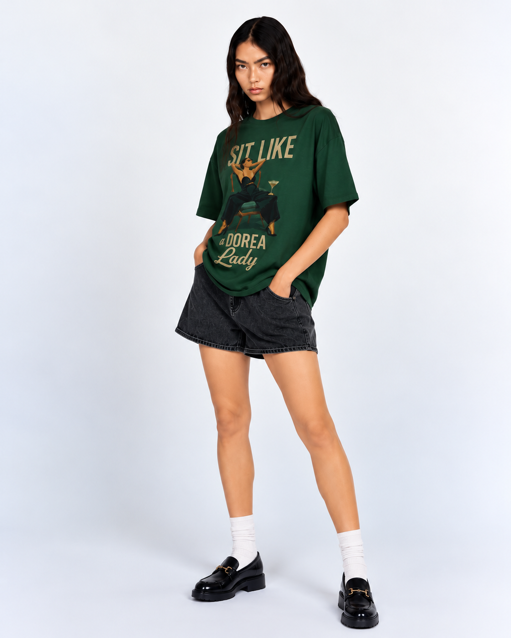 Sit Like a DOREA Lady Oversized T-Shirt