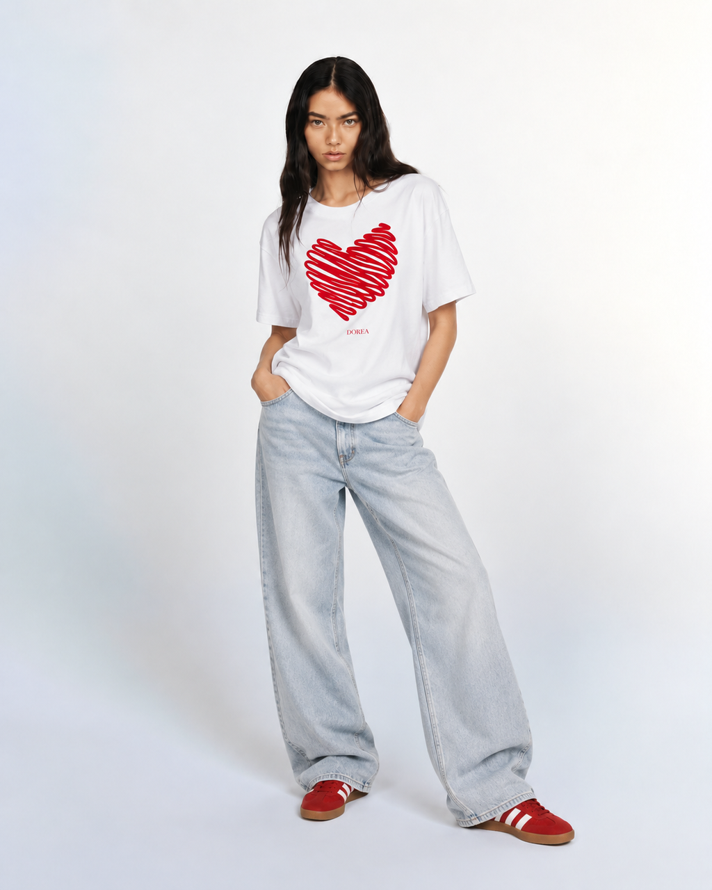 DOREA Red Heart Oversized T-Shirt