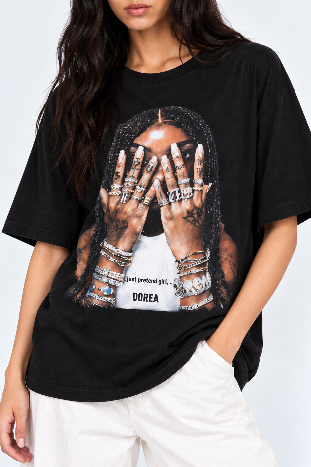 DOREA Lost Pretend Girl Oversized T-Shirt