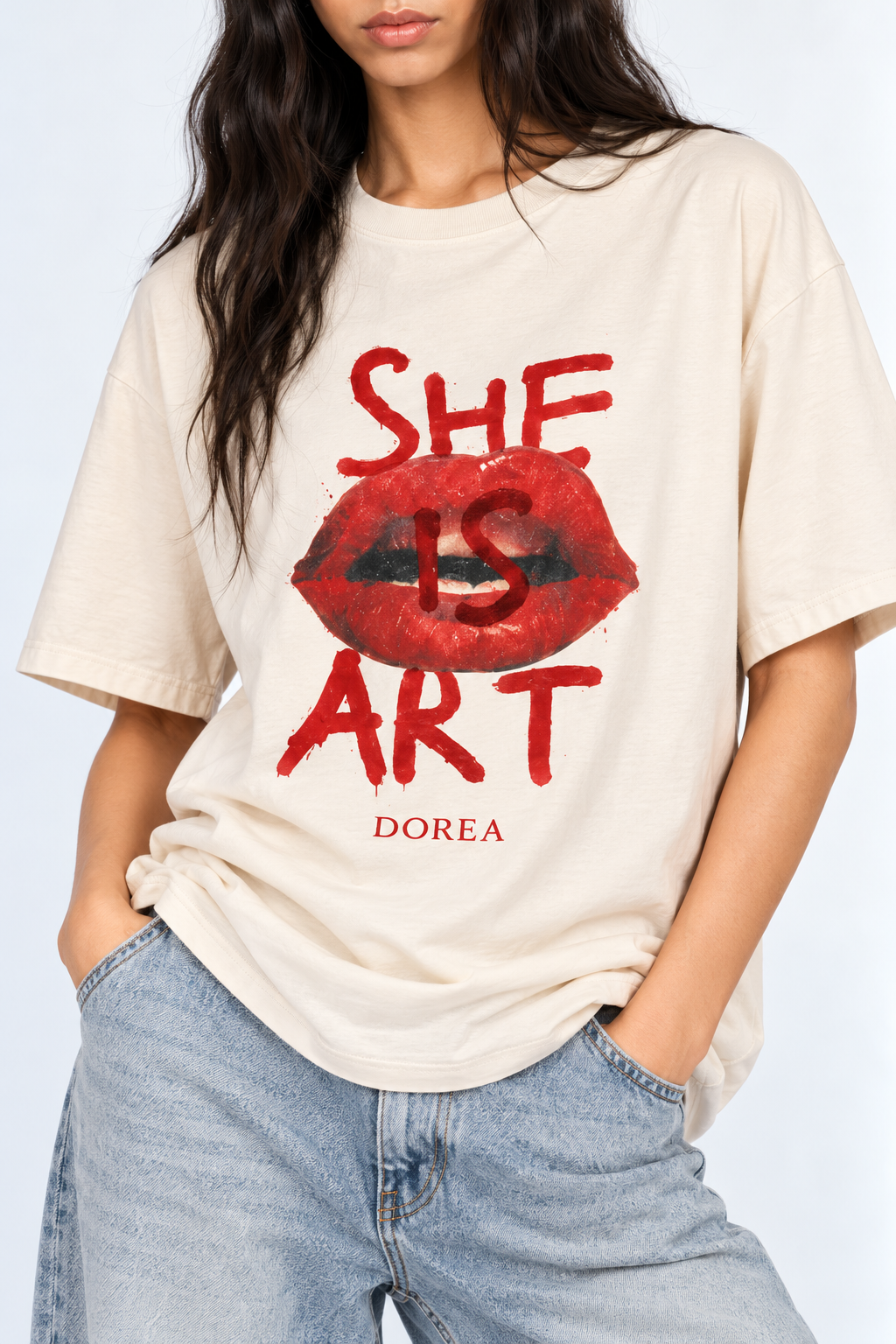 DOREA She Is Art Oversized T-Shirt
