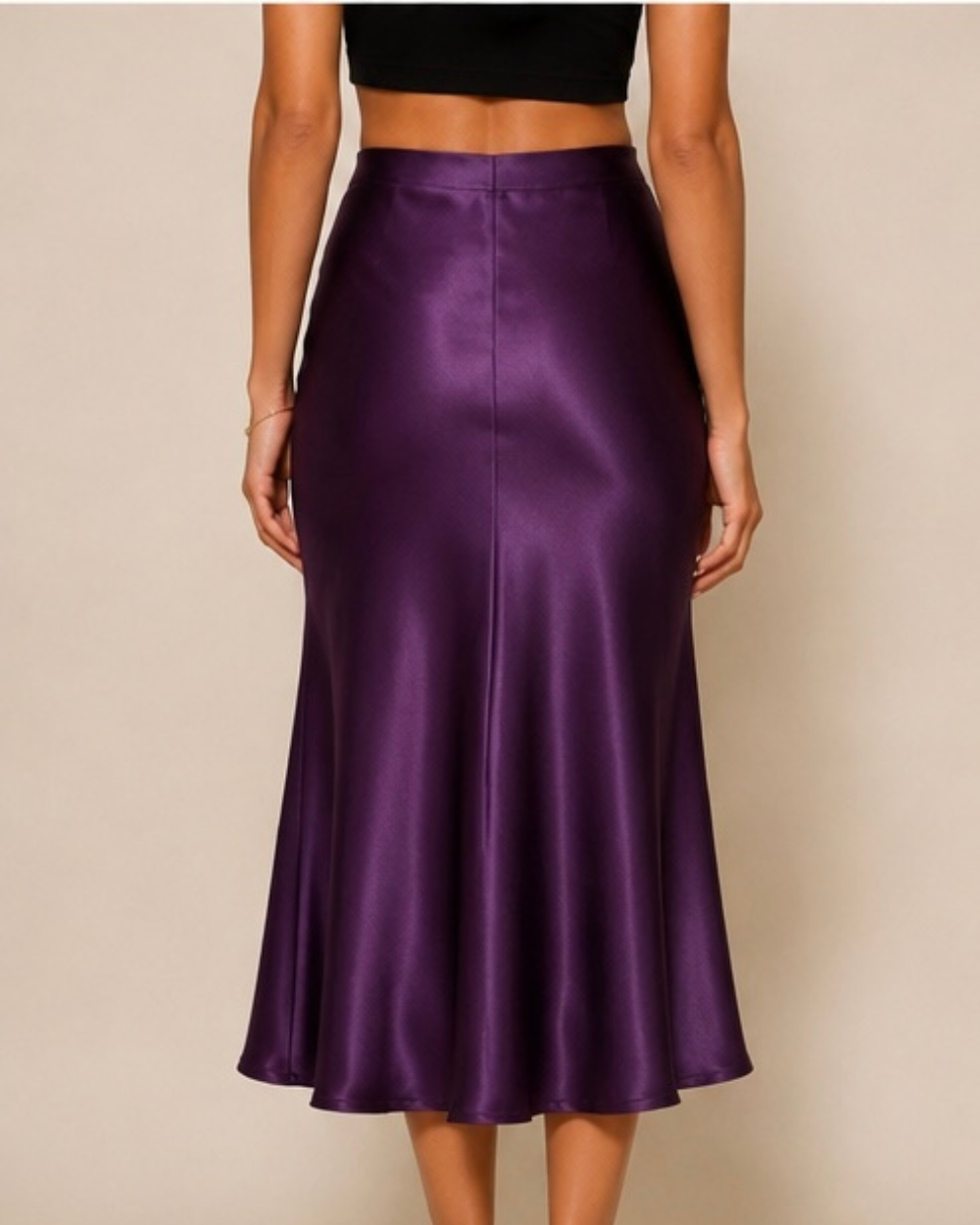 DOREA Selene Luxe Satin Midi Skirt