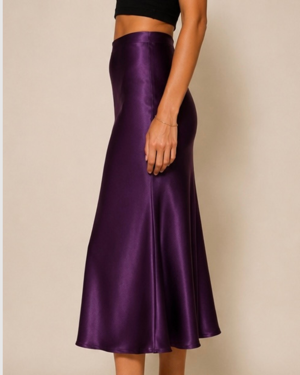 DOREA Selene Luxe Satin Midi Skirt