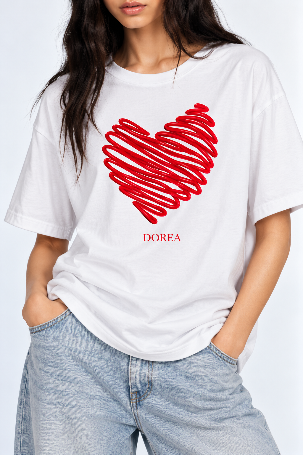 DOREA Red Heart Oversized T-Shirt