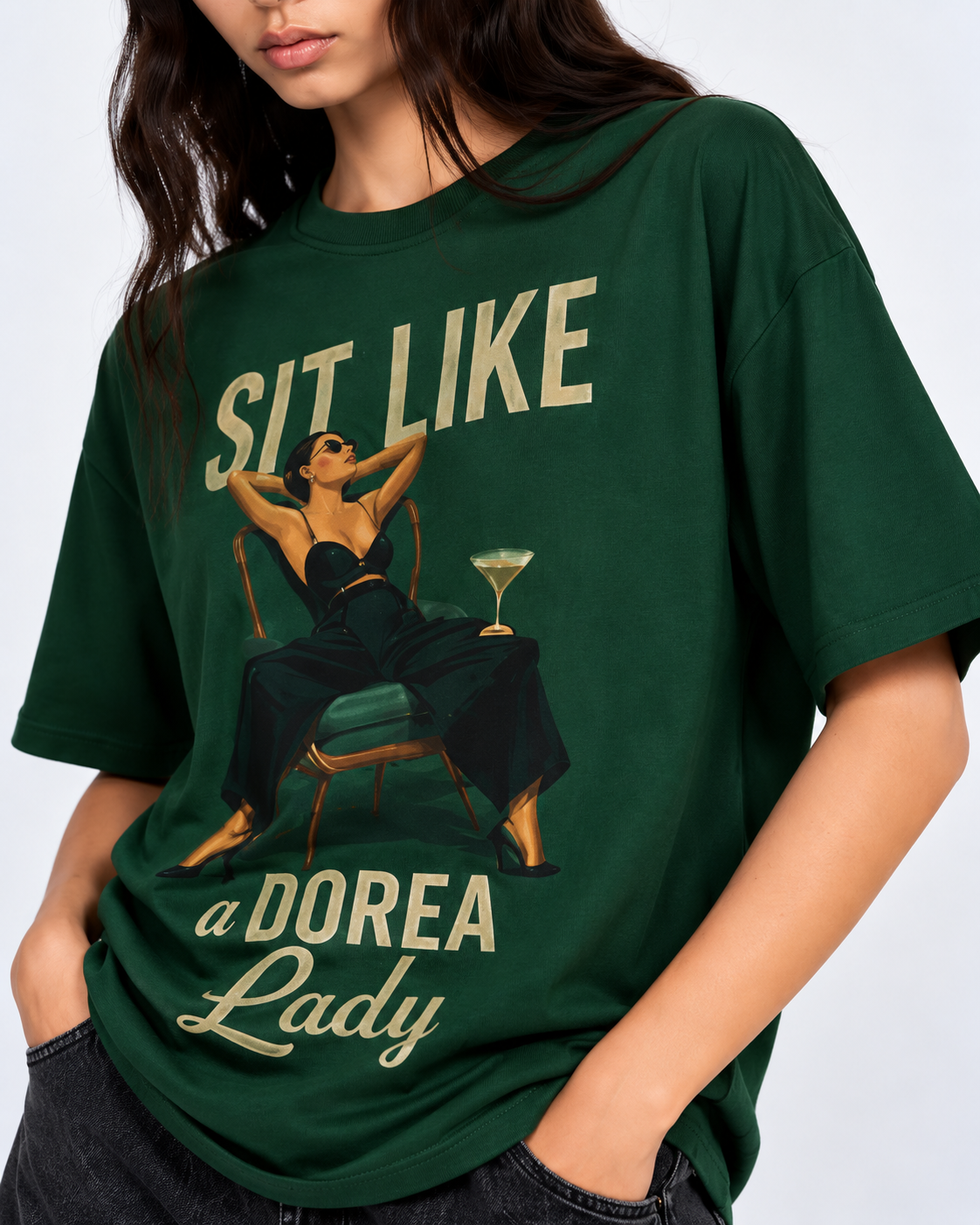 Sit Like a DOREA Lady Oversized T-Shirt