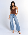 DOREA Mocha Polka Dot Wrap Cami Top